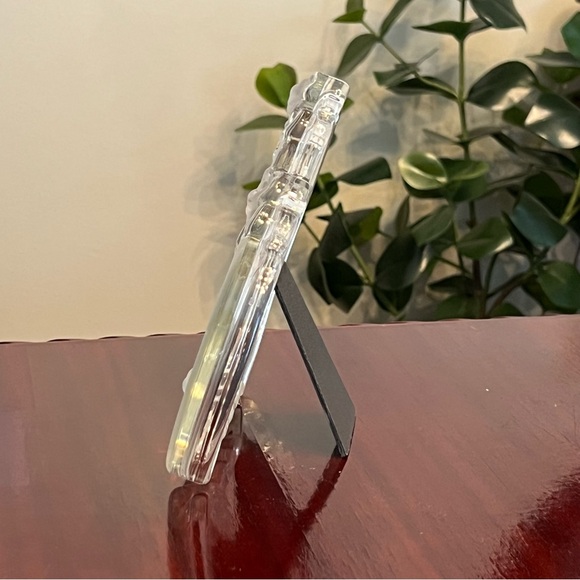 Mikasa Rosemont Double Heart Crystal Photo Frame Frosted Roses Germany 1990s - Picture 4 of 10